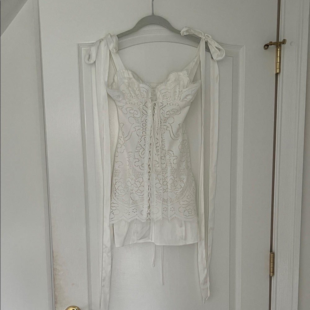 For Love And Lemons White Lace Mini Dress
